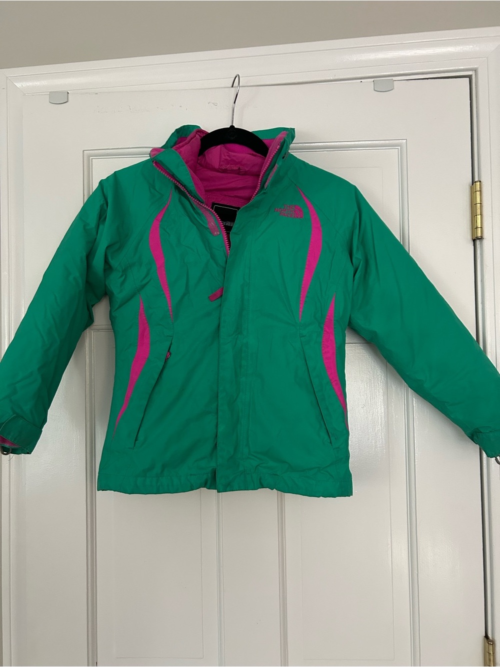 The North Face Kids Teal Jacket with Pink Accents